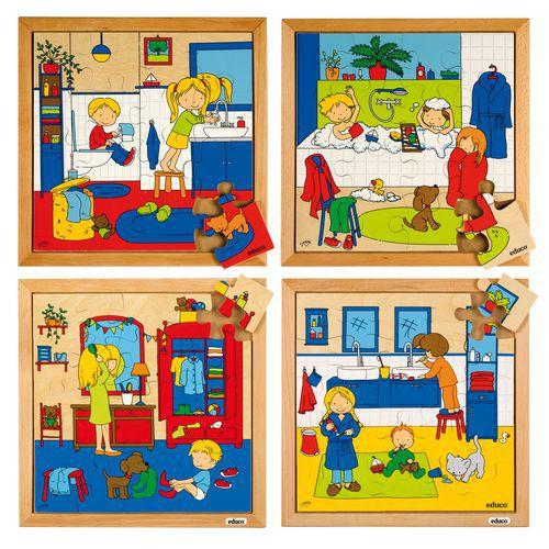 Illustration de : Puzzles d'hygiène - ensemble de 4 - Educo