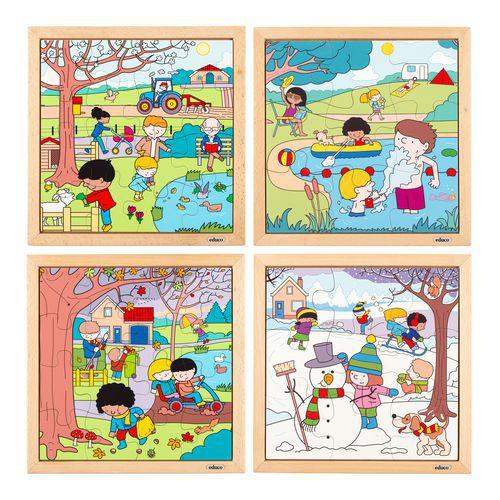 Illustration de : Puzzles des saisons - ensemble de 4 - Educo