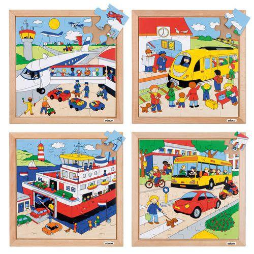 Illustration de : Puzzles de transport - ensemble de 4 - Educo