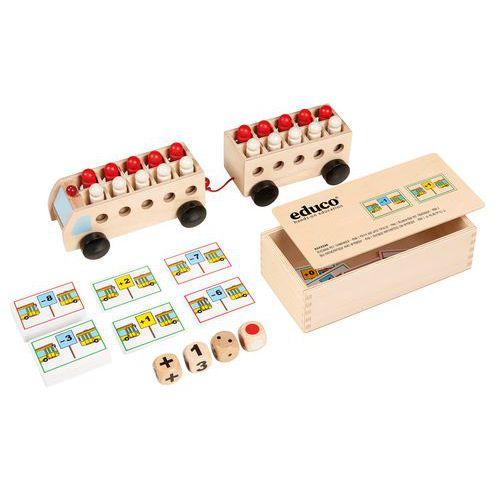 Illustration de : Bus mathématique avec remorque - mini - Educo