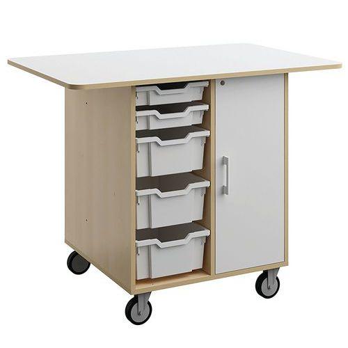 Illustration de : Ilot Wallis 120x80 cm mélaminé LudiKid mobile - Manutan Expert