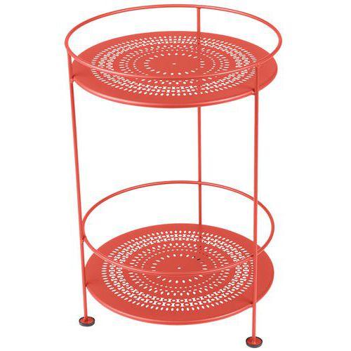 Illustration de : Guéridon Guinguette double plateau perforé Fermob