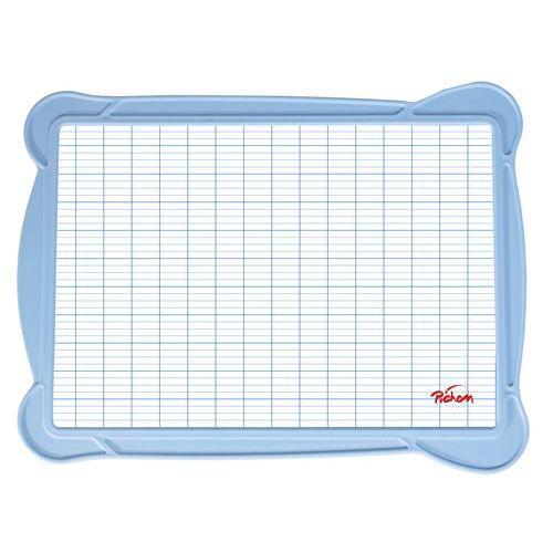 Illustration de : Ardoise 17 x 24,5 cm avec bordure de protection bleu pastel - Pichon