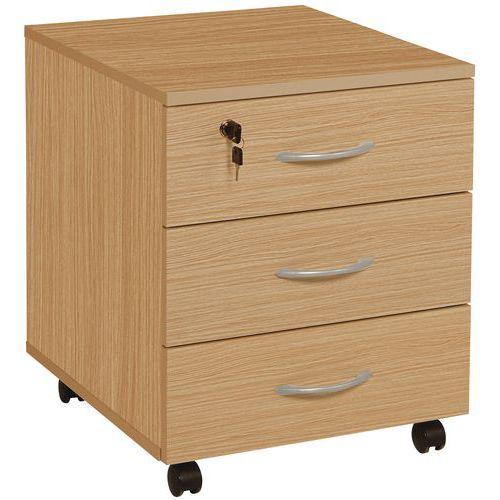 Illustration de : Caisson mobile bois 3 tiroirs Buronomic