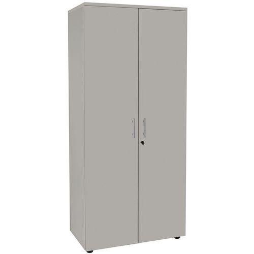 Illustration de : Armoire haute 2 portes battantes 180 cm Linéo Simmob
