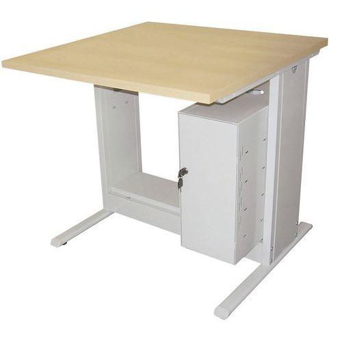 Illustration de : Poste Man Modulo mélaminé, support UC avec porte - Manutan Expert