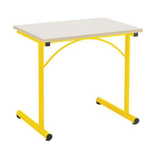 Illustration de : Table fixe Atlas II avec chants plaqués - Manutan Expert