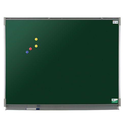 Illustration de : Tableau simple émaillé vert cadre alu strié naturel - Manutan Expert