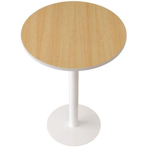Illustration de : Table de réunion haute Easy 80cm plateau coloris uni - Manutan Expert