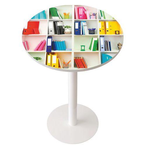 Illustration de : Table de réunion haute Easy 80cm plateau coloris Décor-Manutan Expert