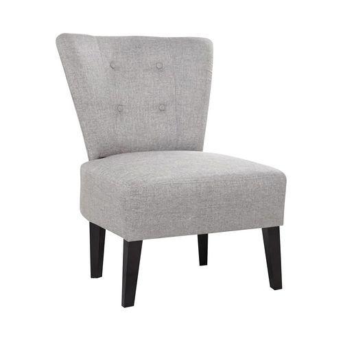 Illustration de : Fauteuil Marwin pied hêtre teinté noir revêtement tissu polyester