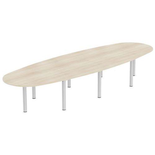 Illustration de : Table Elbia piètement tube plateau épaisseur 25 mm MBA