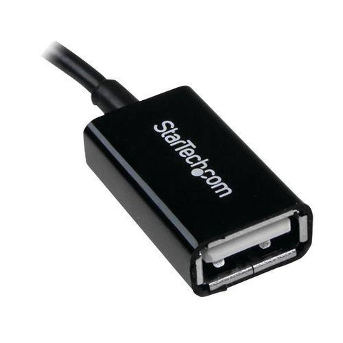 Illustration de : Câble adaptateur Micro USB vers USB Host OTG 12cm M/F StarTech