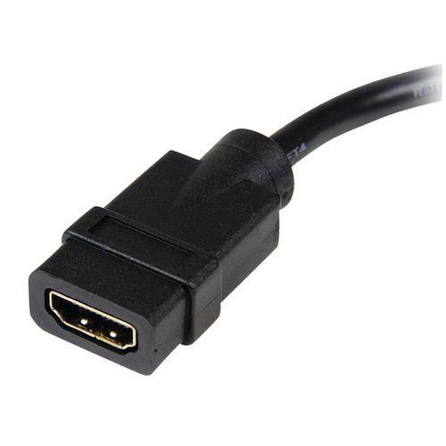 Illustration de : Câble adaptateur vidéo de 20 cm HDMI vers DVI-D-HDMI femelle vers DVI mâle