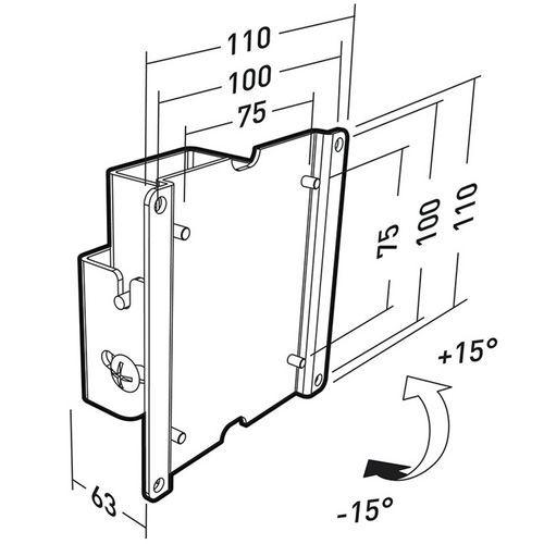 Illustration de : Support écran mural inclinable Applik 2423 - Erard Pro