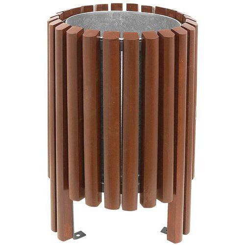Illustration de : Poubelle Salou 40 L teinté acajou Benito