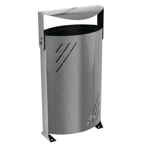 Illustration de : Poubelle Titan 95 L acier noir martelé