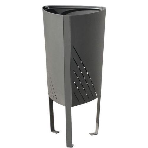 Illustration de : Poubelle P77 - 77 L acier gris