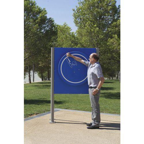 Illustration de : Panneau avec roue d épaule