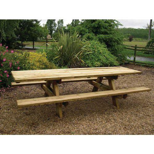 Illustration de : Table bancs en bois grand plateau Boisdexter