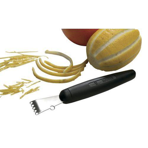 Illustration de : Zesteur-canneleur inox ambidextre L 150mm