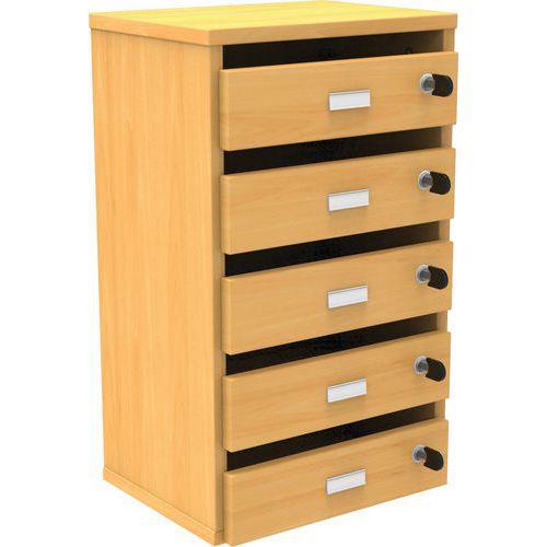 Illustration de : Meuble Octet courrier avec portes boites aux lettres Hêtre - Manutan Expert