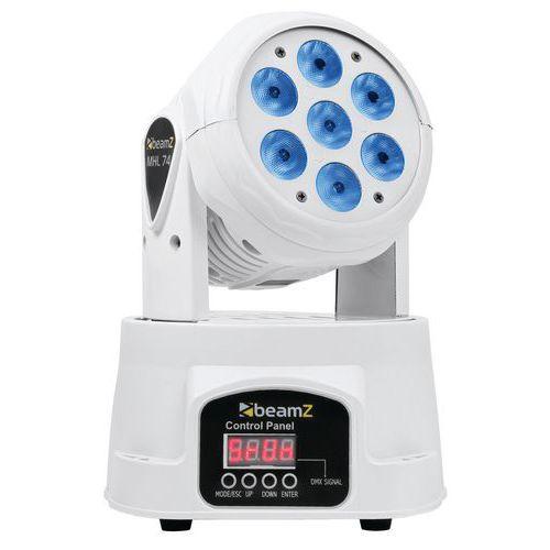 Illustration de : Mini lyre MHL74 -7x LED 10 W blanc Beamz