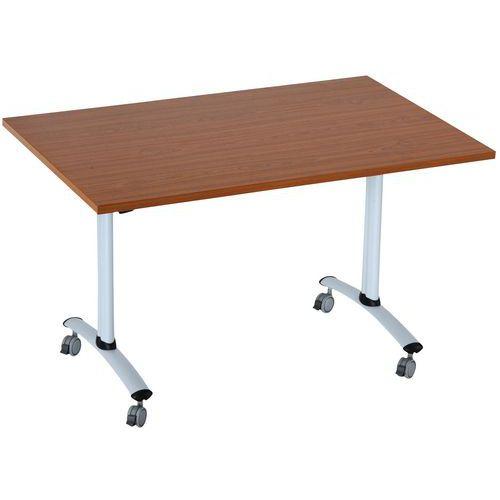 Illustration de : Table rectangulaire plateau mélaminé pivotant Axe - Manutan Expert