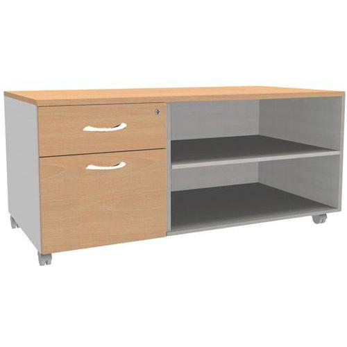 Illustration de : Console mobile 2 ou 3 tiroirs Mercure Simmob