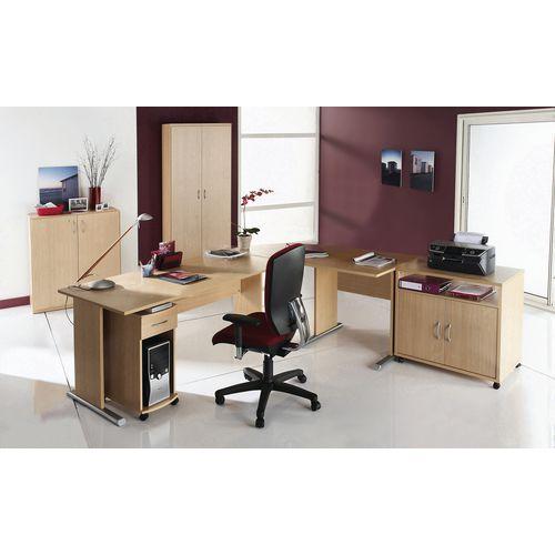 Illustration de : Armoire portes battantes Alpha coloris hêtre