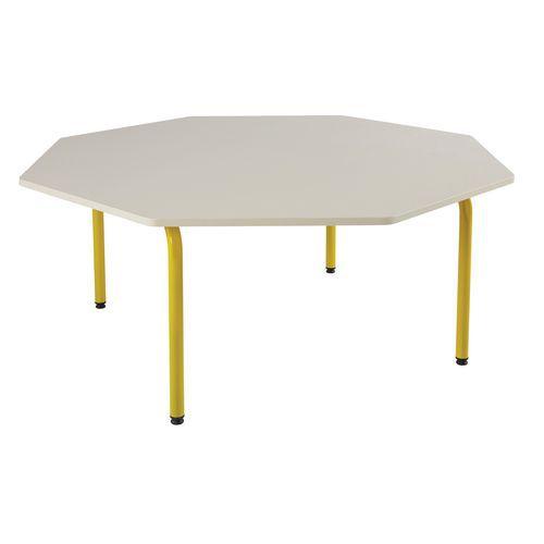 Illustration de : Table Elodie II octogonale, 4 pieds tube