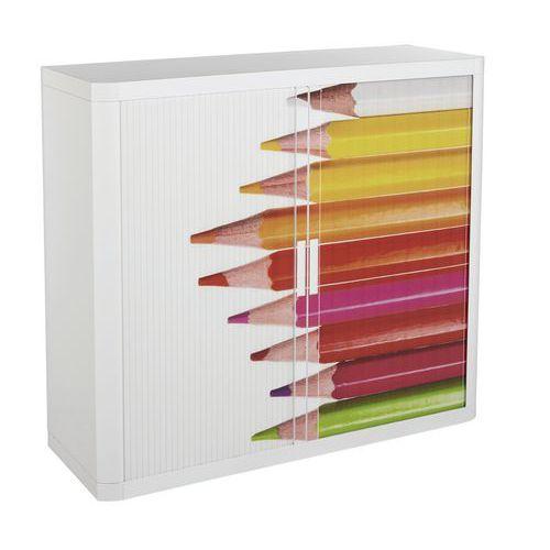 Illustration de : Armoire à rideaux personnalisée crayons - EasyOffice