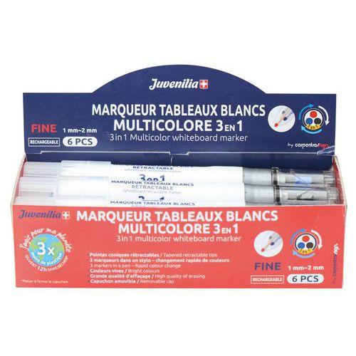 Illustration de : Marqueur effaçable à sec 3 couleurs pointe rechargeable - Juvenilia