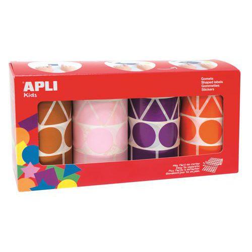 Illustration de : Ensemble 4 rouleaux gommettes géométriques géantes - Apli