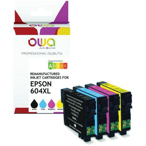 Illustration de : Cartouche d'encre remanufacturée Epson 604XL - 4 couleurs - OWA