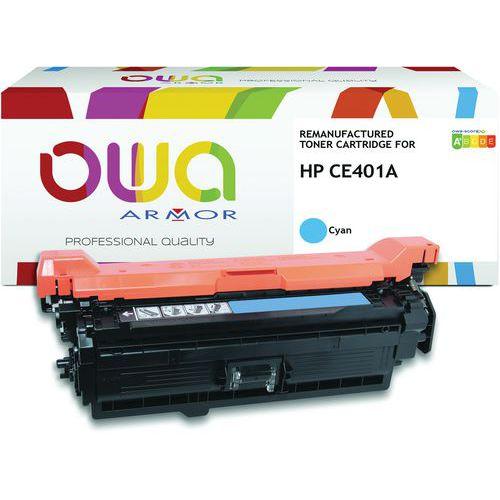 Illustration de : Toner remanufacturé HP CE401A - Cyan - OWA