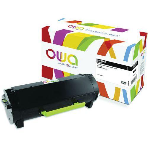 Illustration de : Toner remanufacturé Lexmark 50F5U00 - Noir - OWA