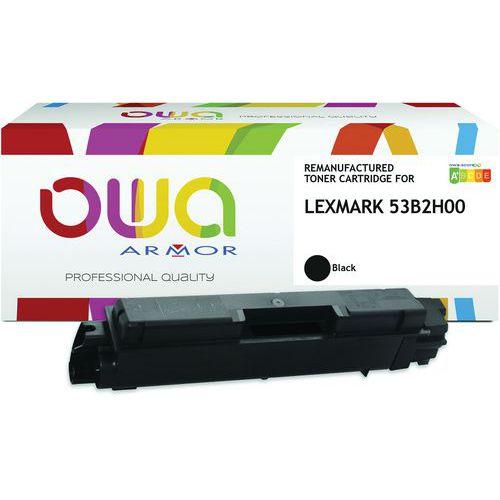 Illustration de : Toner remanufacturé Lexmark 53B2000 - Noir - OWA