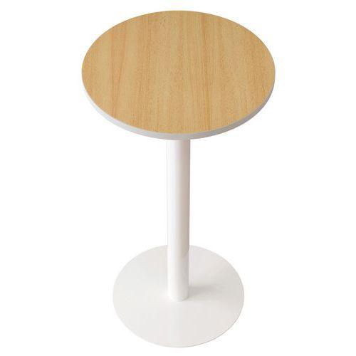 Illustration de : Table de réunion haute Easy office plateau Ø 60 cm coloris uni