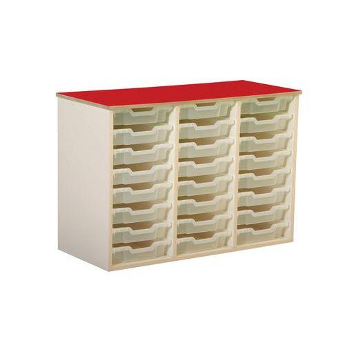 Illustration de : Meuble Zébulon 24 bacs plastiques