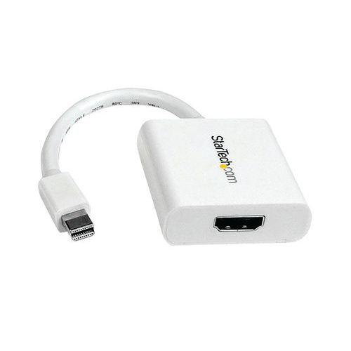 Illustration de : Convertisseur vidéo Mini DisplayPort vers HDMI-Blanc StarTech
