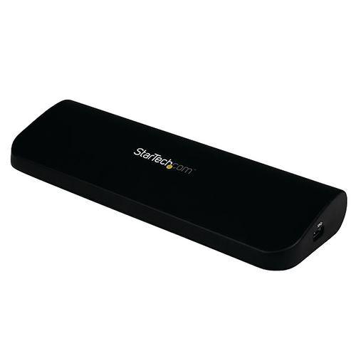 Illustration de : Station d'accueil USB 3.0 universelle double affichage  portable-HDMI DVI/VGA