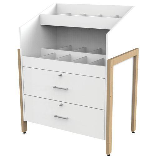 Illustration de : Meuble CD/DVD Ellipse structure hêtre massif - Manutan Expert