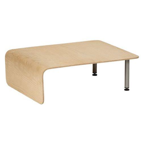 Illustration de : Table basse POK 74 x 76 x25 cm Hêtre/Gris alu