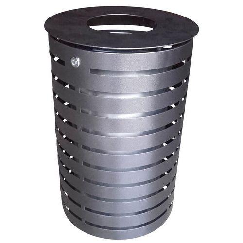 Illustration de : Poubelle Nice 60 L - gris martelé