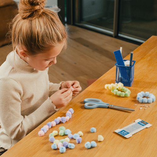 Illustration de : Sachet 100 perles pompons pastel Ø 20 mm