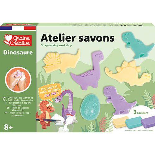 Illustration de : Coffret de création de savons dinosaures - Graine créative