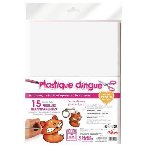 Illustration de : Feuille plastique dingue transparentes 20 x 26 cm - Graine créative