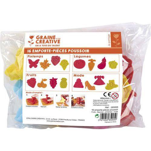 Illustration de : Lot 16 emporte-pièces poussoir pour modelage