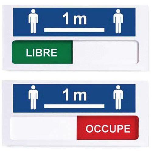 Illustration de : Plaque de porte « LIBRE - OCCUPÉ »